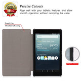 Amazon Fire HD 8 Tablet Case, Buruis Premium Leather Shockproof fire 8 Case Trifold Stand Cover