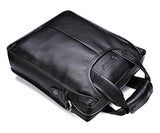 BOSTANTEN Leather Handbag Briefcase Messenger Business Work Bags for Men Black Small