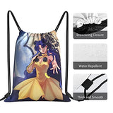 Drawstring Backpack Sai-Lor Mo-On -Sa-Ilor M-Ars Water Resistant Canvas Sport Yoga Gym Bag Sack for Men Women