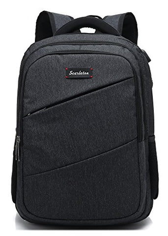 Scarleton Simple Polyester Backpack H203601 - Black