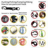 PuPeiLife Military Tactical Travel Money Belt - Hidden Pocket Concealed Money Belt for Man Suitable Waist Circumference 28 to 42 Inches Included Paracord Outdoor Keychain Hook - Black 2 Packs