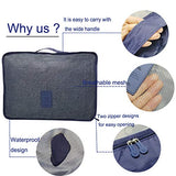 M-jump 6 Set Travel Luggage Organizer Packing Cubes, Laundry Bags & Digital Pouch, Luggage Compression Pouches(Navy Blue)