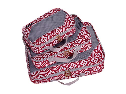 Jenni Chan Adra Packing Cube-3-Piece Set, Red