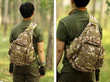 Tactical Military Daypack Sling Chest Pack Bag Molle Laptop Backpack Large Shoulder Bag (Desert