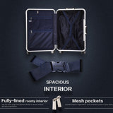 Coolife Luggage Aluminium Frame Suitcase 3 Piece Set with TSA Lock 100% PC (BLACK)