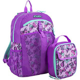 Fuel Backpack & Lunch Bag Bundle, Grape/Turqoise/Colorful Butterflies Print