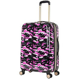 Aimee Kestenberg Women's Sergeant 24" Camo Printed Hardside Expandable 8-Wheel Spinner Checked Luggage, Pink