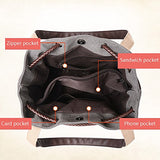 Hiigoo Printing Canvas Shoulder Bag Retro Casual Handbags Messenger Bags (Black)