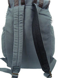 K-Cliffs Canvas Backpack Vintage School Laptop Bookbag Casual Travel Rucksack Grey Chevron