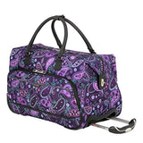 Ricardo Beverly Hills Mar Vista 20-Inch 2 Wheel City Rolling Duffel, Purple Paisley