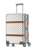 All Al-Mg Alloy HardShell Carry-on/Cabin Luggage TSA Approved Silver 24"