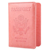 Gdtk Leather Passport Holder Cover Rfid Blocking Travel Wallet (Pink)
