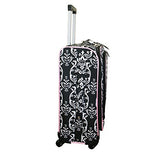 Jenni Chan Damask 360 Quattro 21 Inch Upright Spinner Carry On Luggage, Black/Pink, One Size
