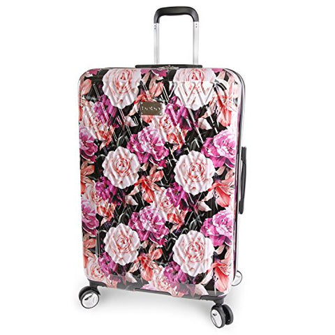 Bebe Women'S Luggage Marie 29" Hardside Check In Spinner, Black Floral Print