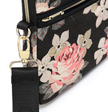 kayond Black Rose Canvas Fabric 15.6 inch Shoulder Bag