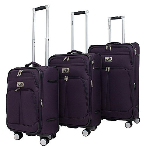 Chariot Prague 3-Piece Luggage Set Purple