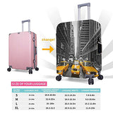 Travel Luggage Cover，New York City Yellow Car，Washable Elastic Durable , With Concealed Zipper Suitcase Protector Fits For 22-24 Inch -M.
