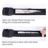 Travel Security Money Belt with Hidden Money Pocket - Cashsafe Anti-Theft Wallet Unisex Nickel free Nylon Belt by JASGOOD (Suit for pant size 41-50", 7-Black+Coffee)