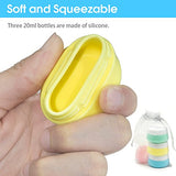 Travel Accessories Bottles Containers Sets, Silicone & PP Cream Jars for toiletries, Compact Travel Size Containers with Hard Sealed Lids for Face Hand Body Cream (5 Pieces)