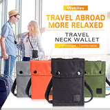 Travel Wallet, Foldable Neck Wallet Passport Holder with RFID Blocking, Concealable Neck Pouch Document Organizer for Women and Men to Keep Cash and Cards Secure - A Hit Travel Accessory for Family