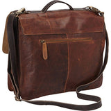 Sharo Leather Bags Vintage Two Toned Executive Messenger Briefcase (Two-Tone