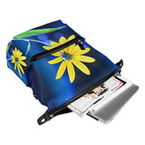 Colourlife Yellow Single Flower Stylish Casual Shoulder Backpacks Laptop School Bags Travel