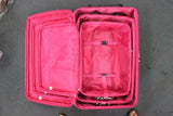 Enimay Women's 3pc Set Roller Luggage Travel Suitcase Bag Pink Zebra