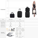 Davidjones Upright Carry-On & Travel Case Luggage Set, 2 Piece - Black (Ba-1002-2Rpv-Black)