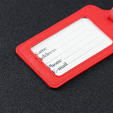 Lizimandu PU Leather Luggage Tags Suitcase Labels Bag Travel Accessories - Set of 2(Red)