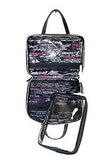 Victorias Secret Striped Hanging Travel Lingerie Organizer Bag Black Pink Silver
