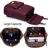 School Backpack,Vaschy Water Resistant Drawstring Laptop Backpack Women For 15.6 Inch Laptop