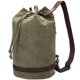 Berchirly Canvas Unisex Sports Backpack Small Duffel Army Green