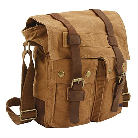 Business Canvas Bag for men, Berchirly Vintage Canvas Shoulder Messenger Travel Crossbody Bag