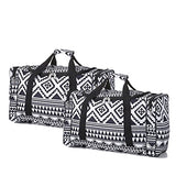 5 Cities Carry On Lightweight Small Hand Luggage Cabin on Flight & Holdalls (2 x Aztec Black/White)