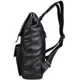 Vintage Real Leather Laptop Backpack Travel Rucksack Bookbag For Men Women Black