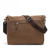Vintage Canvas Messenger Bag Ipad Bag Bookbag Satchel Crossbody Bag Shoulder Sling Bag (Brown)