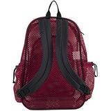 Eastsport XL Semi-Transparent Mesh Backpack with Comfort Padded Straps and Bungee, Sport Red