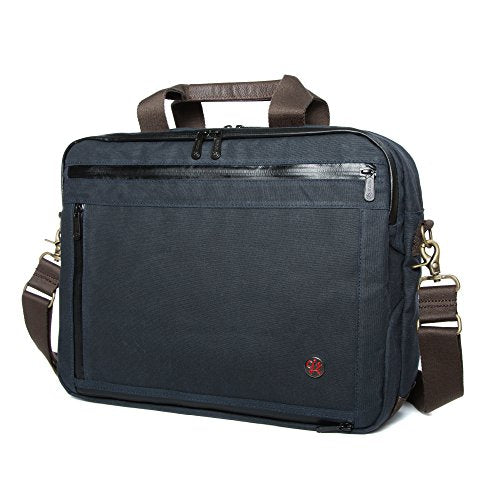 Token Bags Waxed Canvas Montrose Briefcase, Navy, One Size
