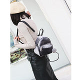 Women Girls Mini Fur Ball Backpack Fashion Shoulder Bag Travel School Bags (Gray)