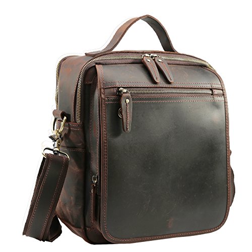 Polare Men'S Full Grain Leather Shoulder Bag Messenger Bag Travel Bag Business Bag Working Bag