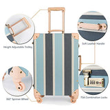 COTRUNKAGE Cute Travel Luggage Set 2 Pcs Trunk Case Vintage Women Suitcase with TSA Lock (13" & 24", Sky Blue)