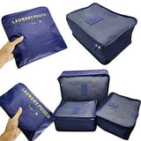 M-jump 6 Set Travel Luggage Organizer Packing Cubes, Laundry Bags & Digital Pouch, Luggage Compression Pouches(Navy Blue)