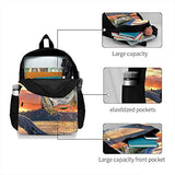 Pike Fish Fishing & Bass Fish Jumping Unisex-Adults 16.5 Casual Backpack,Lighweight Durable Zipper Bookbag School Backpack for Boys Girls,Multi-Pockets Soft Schoolbag Daypack for Hiking Travel Work