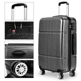 GHP 3-Pcs 20" 24" 28" Black Travel Suitcase Trolleys with TSA Lock & Aluminum Handle