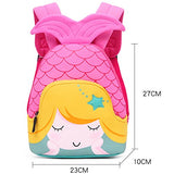 Moonmo Toddler Kids Waterproof Pre School Bag Cute 3D Animal Children School Backpack (Mermaid Rose)