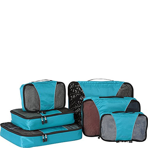 Ebags Packing Cubes - 6Pc Sampler Set (Aquamarine)