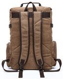 Berchirly Vintage Canvas Backpack Laptop Rucksack Weekend Hiking Daypack Coffee