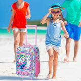 Kids Suitcase, Rolling Luggage with Wheels for Girls - Unicorn