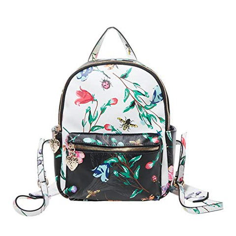 Betsey Johnson Botanical Mini Backpack, Black Floral
