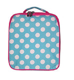 Personalized Aqua Polka Dot Back To School Lunch Tote